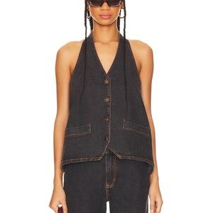 Lioness Hills Halter Top In Charcoal